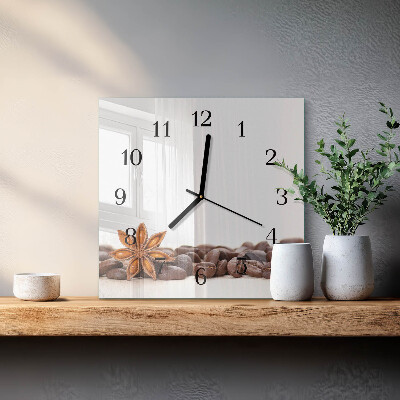 Orologio quadrato Chicchi di caffè