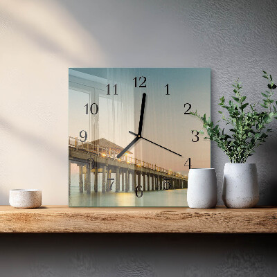 Orologio quadrato Molo in legno