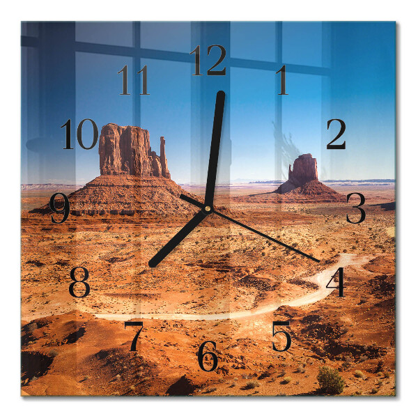 Quadrato orologio in vetro decorativo Deserto