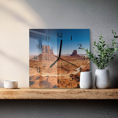 Quadrato orologio in vetro decorativo Deserto