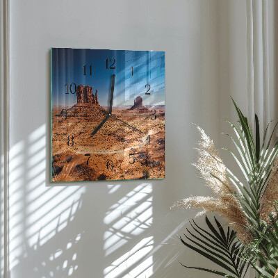 Quadrato orologio in vetro decorativo Deserto