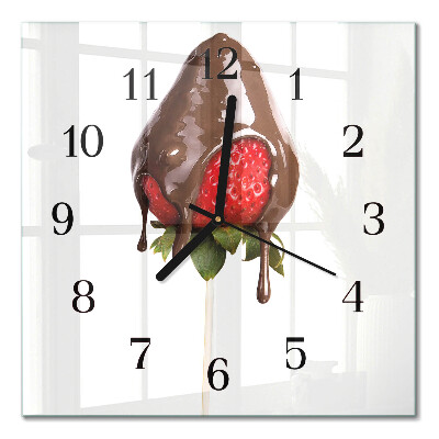 Quadrato orologio in vetro decorativo Cioccolato