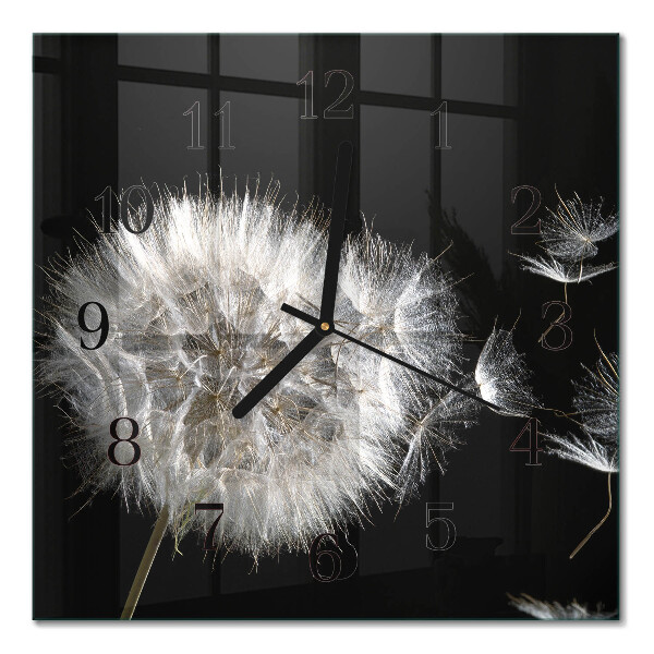 Quadrato orologio in vetro decorativo Dente di leone