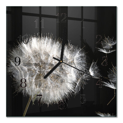 Quadrato orologio in vetro decorativo Dente di leone