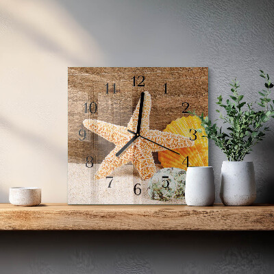 Orologio quadrato in vetro Stella marina