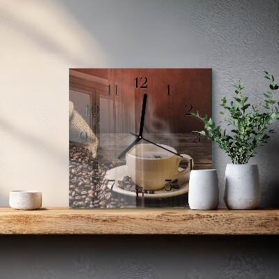 Orologio quadrato Caffè