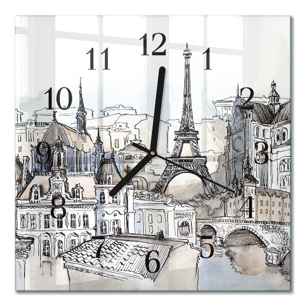 Quadrato orologio in vetro decorativo Monumenti