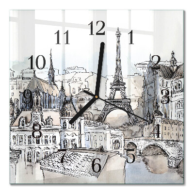 Quadrato orologio in vetro decorativo Monumenti