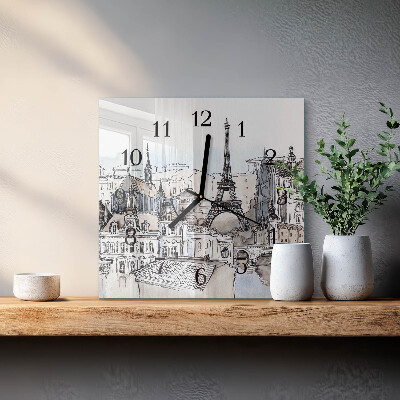 Quadrato orologio in vetro decorativo Monumenti