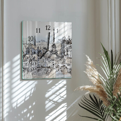Quadrato orologio in vetro decorativo Monumenti