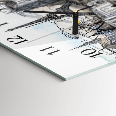 Quadrato orologio in vetro decorativo Monumenti