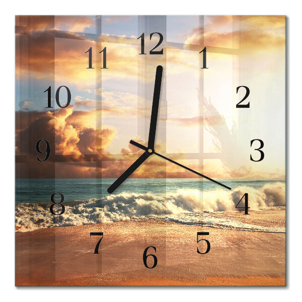 Orologio quadrato in vetro Costa sabbiosa