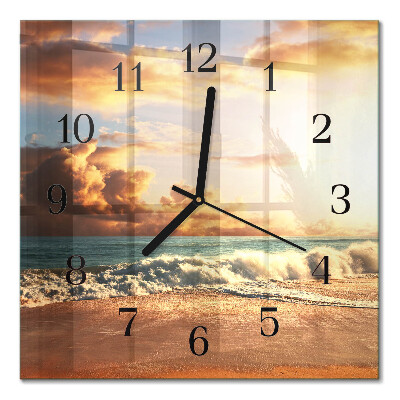 Orologio quadrato in vetro Costa sabbiosa