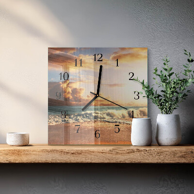 Orologio quadrato in vetro Costa sabbiosa