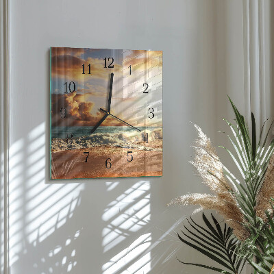 Orologio quadrato in vetro Costa sabbiosa