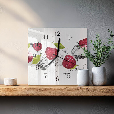 Orologio quadrato in vetro Lamponi
