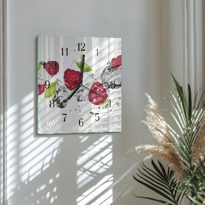 Orologio quadrato in vetro Lamponi