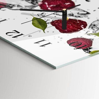 Orologio quadrato in vetro Lamponi