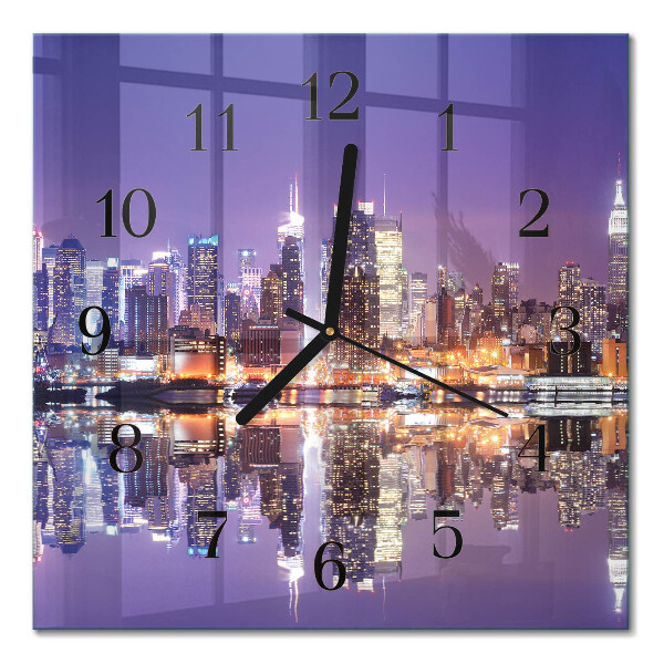 Quadrato orologio in vetro decorativo Città