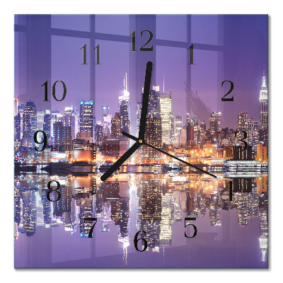 Quadrato orologio in vetro decorativo Città