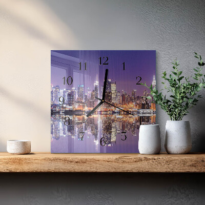Quadrato orologio in vetro decorativo Città