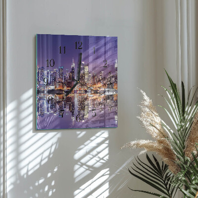 Quadrato orologio in vetro decorativo Città