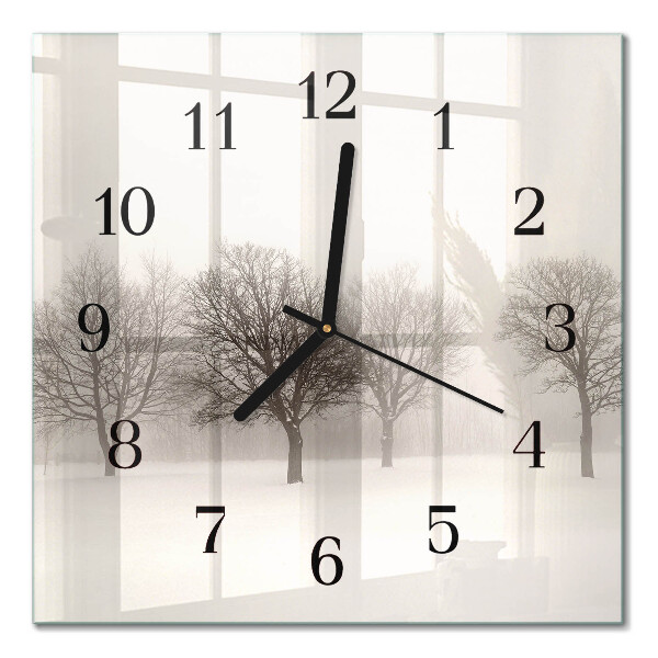 Quadrato orologio da parete Inverno