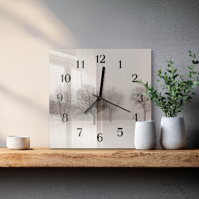 Quadrato orologio da parete Inverno