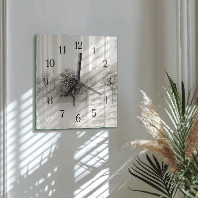 Quadrato orologio da parete Inverno