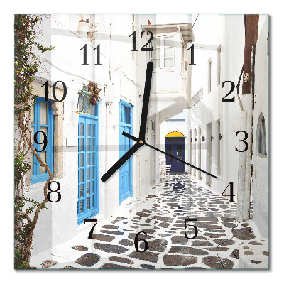 Orologio quadrato in vetro Santorini