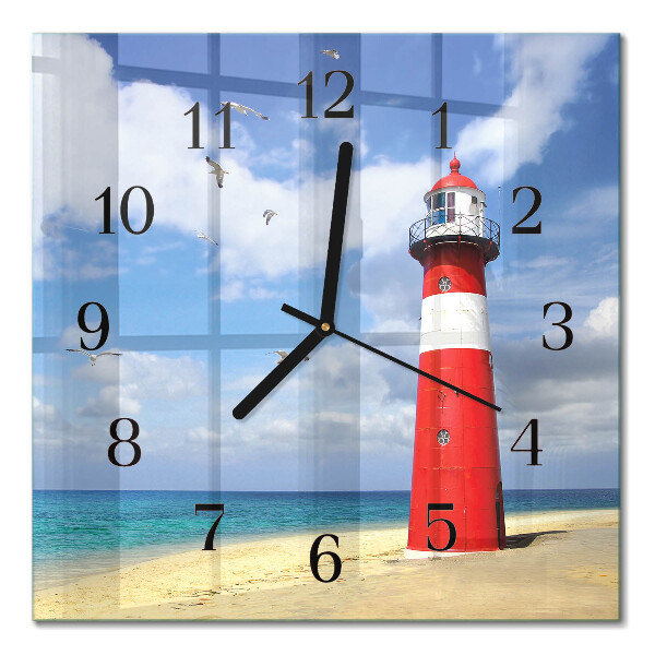 Quadrato orologio in vetro decorativo Faro