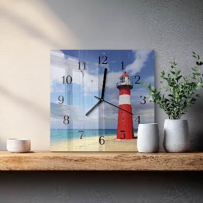 Quadrato orologio in vetro decorativo Faro