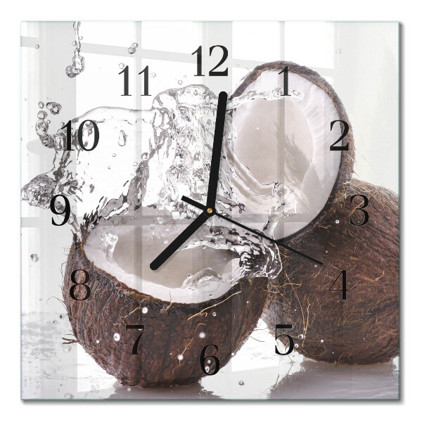 Quadrato orologio da parete Noci di cocco