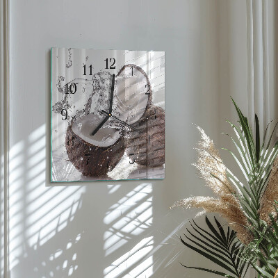 Quadrato orologio da parete Noci di cocco