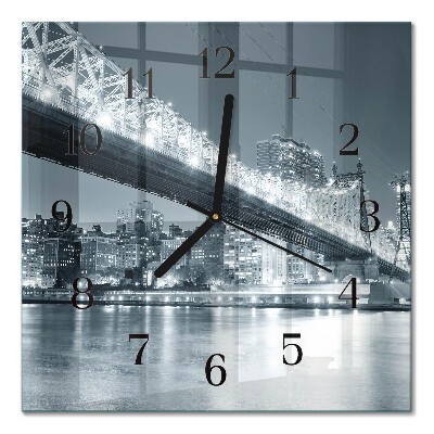 Quadrato orologio in vetro decorativo Ponte