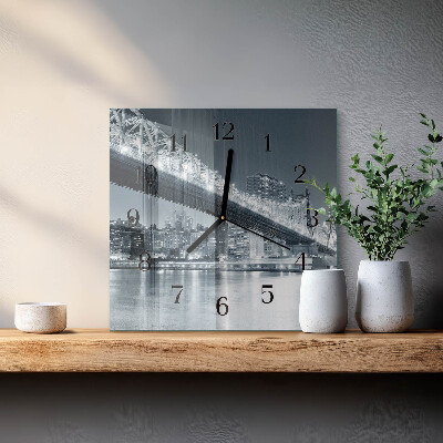 Quadrato orologio in vetro decorativo Ponte