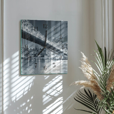 Quadrato orologio in vetro decorativo Ponte