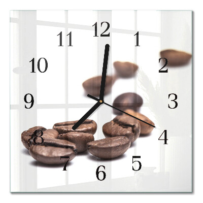 Quadrato orologio da parete Chicchi di caffè