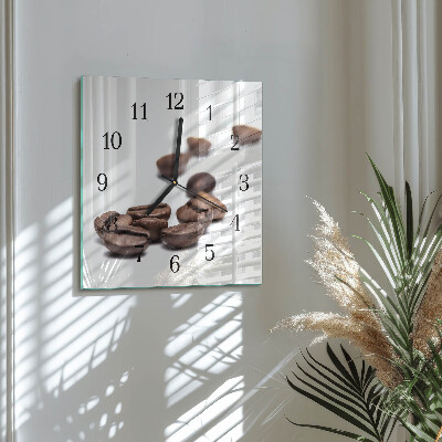 Quadrato orologio da parete Chicchi di caffè