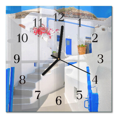 Quadrato orologio da parete Santorini