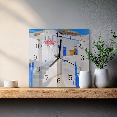 Quadrato orologio da parete Santorini