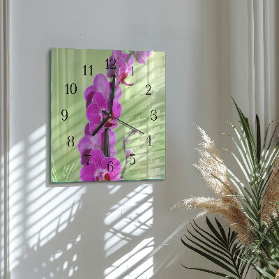 Orologio quadrato Orchidea