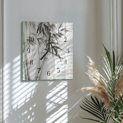 Orologio quadrato in vetro Bambù