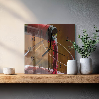 Orologio quadrato in vetro Vino