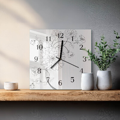 Quadrato orologio in vetro decorativo Mobili