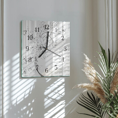 Quadrato orologio in vetro decorativo Mobili