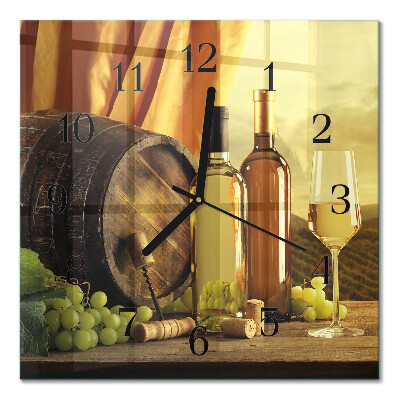 Orologio quadrato in vetro Una botte di vino