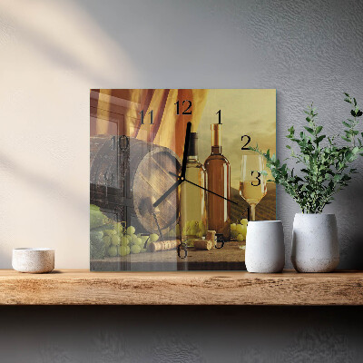 Orologio quadrato in vetro Una botte di vino