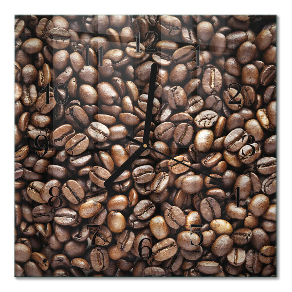 Quadrato orologio da parete Chicchi di caffè