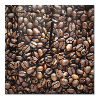 Quadrato orologio da parete Chicchi di caffè